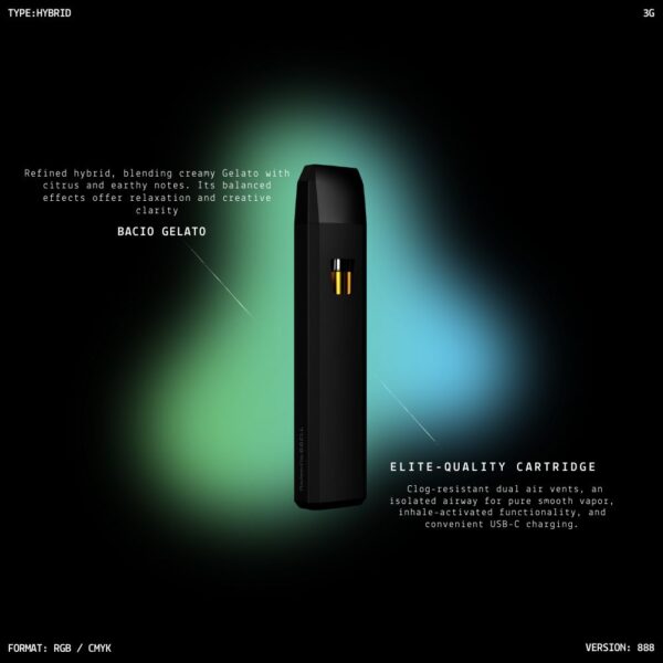 LUCID 2g Disposable THC Vape Pen - Bacio Gelato (Hybrid) - Image 2