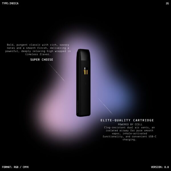 LUCID 2g Disposable THC Vape Pen - Super Cheese (Indica) - Image 2